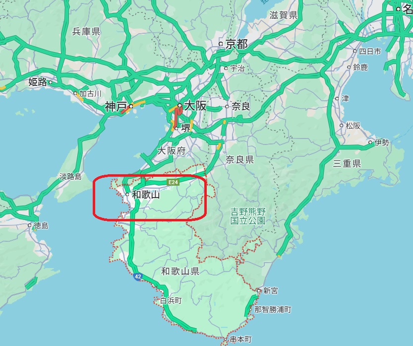 和歌山カレー事件のマップ１和歌山県のマップ